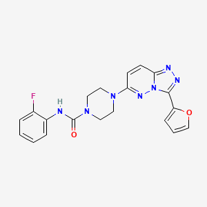 molecular formula C20H18FN7O2 B3402386 N-(2-fluorophenyl)-4-(3-(furan-2-yl)-[1,2,4]triazolo[4,3-b]pyridazin-6-yl)piperazine-1-carboxamide CAS No. 1058229-02-9