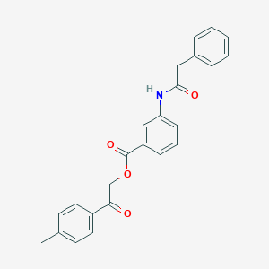 molecular formula C24H21NO4 B340239 2-(4-Methylphenyl)-2-oxoethyl 3-[(phenylacetyl)amino]benzoate 