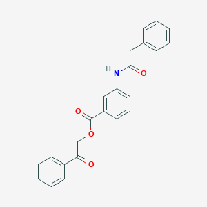 molecular formula C23H19NO4 B340240 2-Oxo-2-phenylethyl 3-[(phenylacetyl)amino]benzoate 