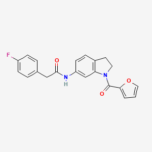 molecular formula C21H17FN2O3 B3402404 2-(4-fluorophenyl)-N-(1-(furan-2-carbonyl)indolin-6-yl)acetamide CAS No. 1058231-49-4