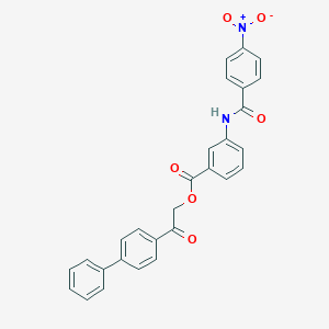 molecular formula C28H20N2O6 B340241 2-(Biphenyl-4-yl)-2-oxoethyl 3-{[(4-nitrophenyl)carbonyl]amino}benzoate 