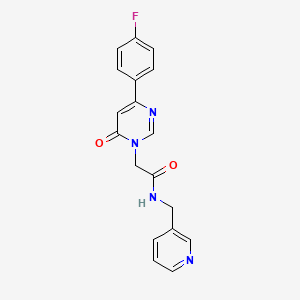 molecular formula C18H15FN4O2 B3402415 2-(4-(4-fluorophenyl)-6-oxopyrimidin-1(6H)-yl)-N-(pyridin-3-ylmethyl)acetamide CAS No. 1058232-82-8