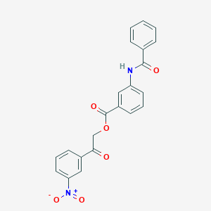 molecular formula C22H16N2O6 B340243 2-{3-Nitrophenyl}-2-oxoethyl 3-(benzoylamino)benzoate 