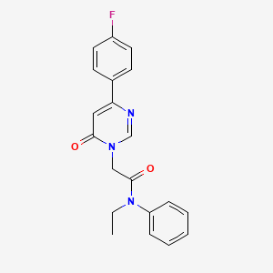 molecular formula C20H18FN3O2 B3402437 N-ethyl-2-(4-(4-fluorophenyl)-6-oxopyrimidin-1(6H)-yl)-N-phenylacetamide CAS No. 1058233-10-5