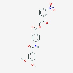 molecular formula C24H20N2O8 B340245 2-{3-Nitrophenyl}-2-oxoethyl 4-[(3,4-dimethoxybenzoyl)amino]benzoate 