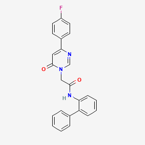 molecular formula C24H18FN3O2 B3402467 N-([1,1'-biphenyl]-2-yl)-2-(4-(4-fluorophenyl)-6-oxopyrimidin-1(6H)-yl)acetamide CAS No. 1058240-09-7