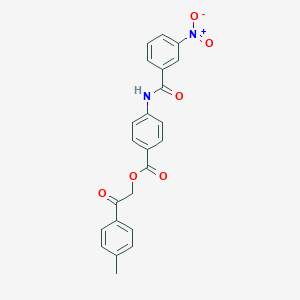 molecular formula C23H18N2O6 B340247 2-(4-Methylphenyl)-2-oxoethyl 4-({3-nitrobenzoyl}amino)benzoate 