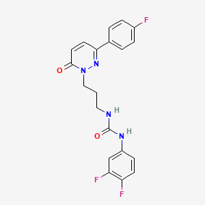 molecular formula C20H17F3N4O2 B3402471 1-(3,4-difluorophenyl)-3-(3-(3-(4-fluorophenyl)-6-oxopyridazin-1(6H)-yl)propyl)urea CAS No. 1058241-38-5