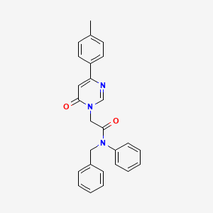 molecular formula C26H23N3O2 B3402485 N-benzyl-2-(6-oxo-4-(p-tolyl)pyrimidin-1(6H)-yl)-N-phenylacetamide CAS No. 1058372-93-2