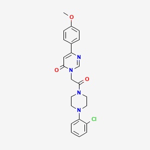 molecular formula C23H23ClN4O3 B3402488 3-(2-(4-(2-chlorophenyl)piperazin-1-yl)-2-oxoethyl)-6-(4-methoxyphenyl)pyrimidin-4(3H)-one CAS No. 1058373-34-4