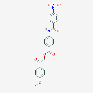 molecular formula C23H18N2O7 B340249 2-(4-Methoxyphenyl)-2-oxoethyl 4-({4-nitrobenzoyl}amino)benzoate 
