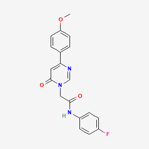 molecular formula C19H16FN3O3 B3402495 N-(4-fluorophenyl)-2-(4-(4-methoxyphenyl)-6-oxopyrimidin-1(6H)-yl)acetamide CAS No. 1058373-42-4