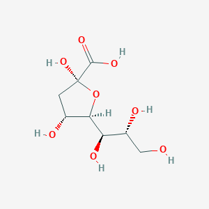 molecular formula C8H14O8 B034025 (2S,4R,5R)-2,4-Dihydroxy-5-[(1R,2R)-1,2,3-trihydroxypropyl]oxolane-2-carboxylic acid CAS No. 105369-74-2