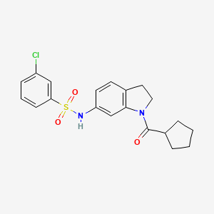 molecular formula C20H21ClN2O3S B3402505 3-chloro-N-(1-(cyclopentanecarbonyl)indolin-6-yl)benzenesulfonamide CAS No. 1058384-56-7