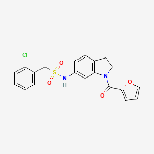 molecular formula C20H17ClN2O4S B3402516 1-(2-chlorophenyl)-N-(1-(furan-2-carbonyl)indolin-6-yl)methanesulfonamide CAS No. 1058385-90-2