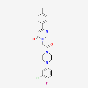 3-(2-(4-(3-chloro-4-fluorophenyl)piperazin-1-yl)-2-oxoethyl)-6-(p-tolyl)pyrimidin-4(3H)-one