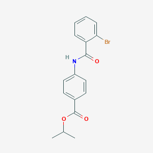 molecular formula C17H16BrNO3 B340253 Isopropyl 4-[(2-bromobenzoyl)amino]benzoate 