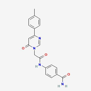 4-(2-(6-oxo-4-(p-tolyl)pyrimidin-1(6H)-yl)acetamido)benzamide