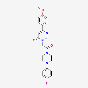 molecular formula C23H23FN4O3 B3402534 3-(2-(4-(4-fluorophenyl)piperazin-1-yl)-2-oxoethyl)-6-(4-methoxyphenyl)pyrimidin-4(3H)-one CAS No. 1058436-99-9