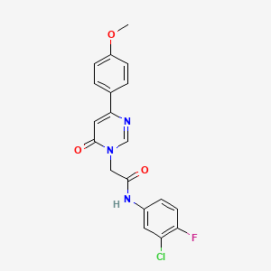 molecular formula C19H15ClFN3O3 B3402542 N-(3-chloro-4-fluorophenyl)-2-(4-(4-methoxyphenyl)-6-oxopyrimidin-1(6H)-yl)acetamide CAS No. 1058437-34-5