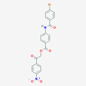 molecular formula C22H15BrN2O6 B340255 2-{4-Nitrophenyl}-2-oxoethyl 4-[(4-bromobenzoyl)amino]benzoate 