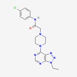 molecular formula C18H21ClN8O B3402568 N-(4-chlorophenyl)-2-(4-(3-ethyl-3H-[1,2,3]triazolo[4,5-d]pyrimidin-7-yl)piperazin-1-yl)acetamide CAS No. 1058456-82-8