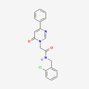 molecular formula C19H16ClN3O2 B3402591 N-(2-chlorobenzyl)-2-(6-oxo-4-phenylpyrimidin-1(6H)-yl)acetamide CAS No. 1058484-83-5