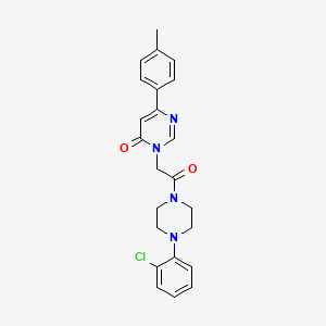 molecular formula C23H23ClN4O2 B3402601 3-(2-(4-(2-chlorophenyl)piperazin-1-yl)-2-oxoethyl)-6-(p-tolyl)pyrimidin-4(3H)-one CAS No. 1058485-26-9