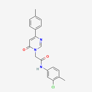 molecular formula C20H18ClN3O2 B3402604 N-(3-chloro-4-methylphenyl)-2-(6-oxo-4-(p-tolyl)pyrimidin-1(6H)-yl)acetamide CAS No. 1058485-73-6