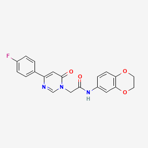 molecular formula C20H16FN3O4 B3402617 N-(2,3-dihydrobenzo[b][1,4]dioxin-6-yl)-2-(4-(4-fluorophenyl)-6-oxopyrimidin-1(6H)-yl)acetamide CAS No. 1058500-88-1