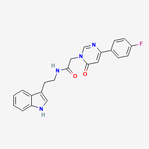 molecular formula C22H19FN4O2 B3402625 N-(2-(1H-indol-3-yl)ethyl)-2-(4-(4-fluorophenyl)-6-oxopyrimidin-1(6H)-yl)acetamide CAS No. 1058501-53-3