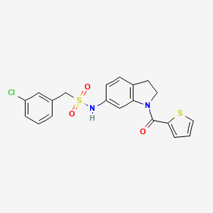 molecular formula C20H17ClN2O3S2 B3402627 1-(3-chlorophenyl)-N-(1-(thiophene-2-carbonyl)indolin-6-yl)methanesulfonamide CAS No. 1060165-04-9
