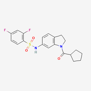 molecular formula C20H20F2N2O3S B3402635 N-(1-(cyclopentanecarbonyl)indolin-6-yl)-2,4-difluorobenzenesulfonamide CAS No. 1060165-84-5