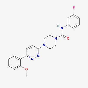 molecular formula C22H22FN5O2 B3402649 N-(3-fluorophenyl)-4-(6-(2-methoxyphenyl)pyridazin-3-yl)piperazine-1-carboxamide CAS No. 1060174-81-3