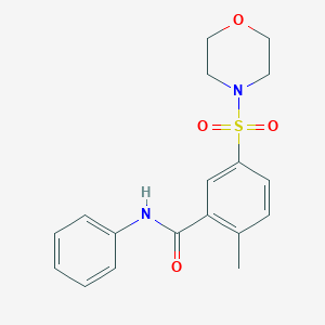 molecular formula C18H20N2O4S B340265 2-methyl-5-(4-morpholinylsulfonyl)-N-phenylbenzamide 