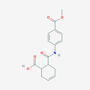 molecular formula C16H17NO5 B340266 6-{[4-(Methoxycarbonyl)anilino]carbonyl}-3-cyclohexene-1-carboxylic acid 