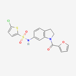 molecular formula C17H13ClN2O4S2 B3402679 5-chloro-N-(1-(furan-2-carbonyl)indolin-6-yl)thiophene-2-sulfonamide CAS No. 1060189-25-4