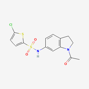 molecular formula C14H13ClN2O3S2 B3402682 N-(1-acetylindolin-6-yl)-5-chlorothiophene-2-sulfonamide CAS No. 1060189-43-6