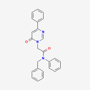 molecular formula C25H21N3O2 B3402703 N-benzyl-2-(6-oxo-4-phenylpyrimidin-1(6H)-yl)-N-phenylacetamide CAS No. 1060200-51-2