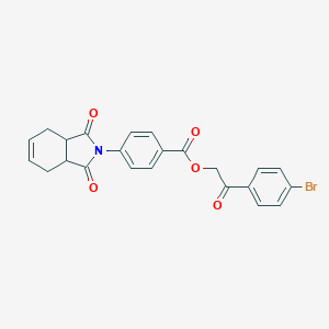 molecular formula C23H18BrNO5 B340271 2-(4-bromophenyl)-2-oxoethyl 4-(1,3-dioxo-1,3,3a,4,7,7a-hexahydro-2H-isoindol-2-yl)benzoate 