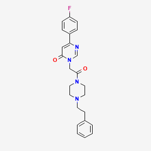 molecular formula C24H25FN4O2 B3402711 6-(4-fluorophenyl)-3-(2-oxo-2-(4-phenethylpiperazin-1-yl)ethyl)pyrimidin-4(3H)-one CAS No. 1060207-48-8