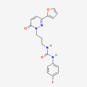 molecular formula C18H17FN4O3 B3402717 1-(4-fluorophenyl)-3-(3-(3-(furan-2-yl)-6-oxopyridazin-1(6H)-yl)propyl)urea CAS No. 1060210-13-0