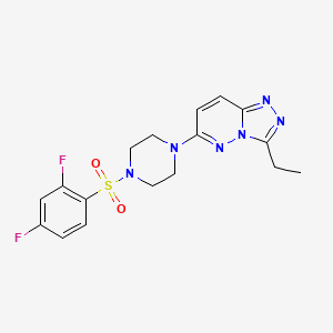 molecular formula C17H18F2N6O2S B3402726 6-(4-((2,4-Difluorophenyl)sulfonyl)piperazin-1-yl)-3-ethyl-[1,2,4]triazolo[4,3-b]pyridazine CAS No. 1060225-84-4