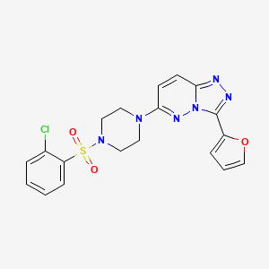 molecular formula C19H17ClN6O3S B3402749 1-(2-Chlorobenzenesulfonyl)-4-[3-(furan-2-yl)-[1,2,4]triazolo[4,3-b]pyridazin-6-yl]piperazine CAS No. 1060227-45-3
