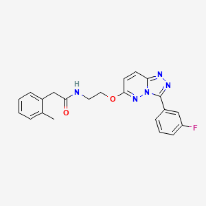 molecular formula C22H20FN5O2 B3402783 N-(2-((3-(3-fluorophenyl)-[1,2,4]triazolo[4,3-b]pyridazin-6-yl)oxy)ethyl)-2-(o-tolyl)acetamide CAS No. 1060272-99-2