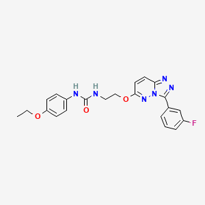 molecular formula C22H21FN6O3 B3402790 1-(4-Ethoxyphenyl)-3-(2-{[3-(3-fluorophenyl)-[1,2,4]triazolo[4,3-b]pyridazin-6-yl]oxy}ethyl)urea CAS No. 1060273-78-0
