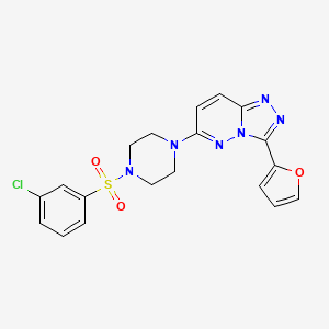 molecular formula C19H17ClN6O3S B3402796 1-(3-Chlorobenzenesulfonyl)-4-[3-(furan-2-yl)-[1,2,4]triazolo[4,3-b]pyridazin-6-yl]piperazine CAS No. 1060280-62-7