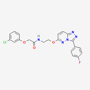 molecular formula C21H17ClFN5O3 B3402837 2-(3-chlorophenoxy)-N-(2-{[3-(4-fluorophenyl)-[1,2,4]triazolo[4,3-b]pyridazin-6-yl]oxy}ethyl)acetamide CAS No. 1060313-73-6