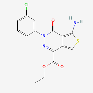 molecular formula C15H12ClN3O3S B3402879 Ethyl 5-amino-3-(3-chlorophenyl)-4-oxo-3,4-dihydrothieno[3,4-d]pyridazine-1-carboxylate CAS No. 1062292-52-7