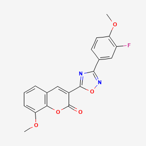 molecular formula C19H13FN2O5 B3402915 3-[3-(3-fluoro-4-methoxyphenyl)-1,2,4-oxadiazol-5-yl]-8-methoxy-2H-chromen-2-one CAS No. 1090407-05-8